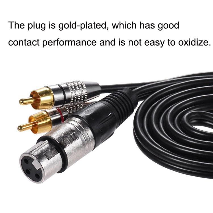 XLR Female To 2RCA Male Plug Stereo Audio Cable, Length: Reluova