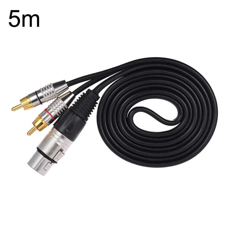 XLR Female To 2RCA Male Plug Stereo Audio Cable, Length: