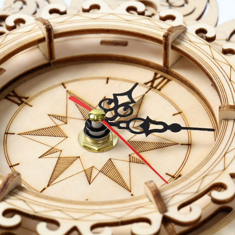 Retro Wall Clock 3D Wooden Puzzle Toys DIY Handmade Ornaments Reluova