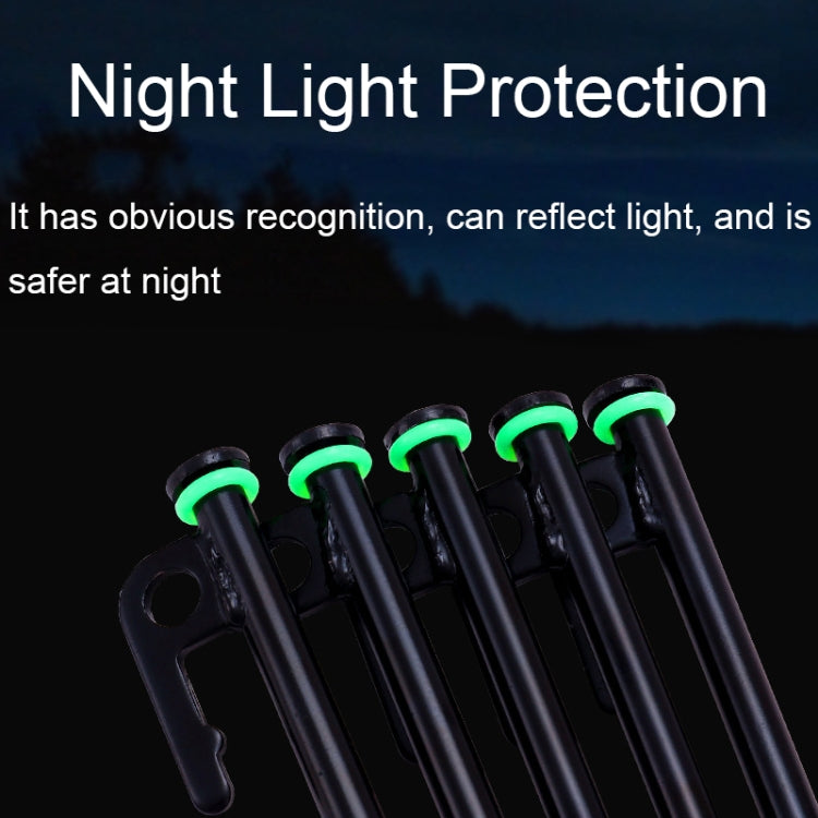 100pcs Outdoor Camping Nail Luminous Circle Multifunctional Silicone Reflective Warning Ring