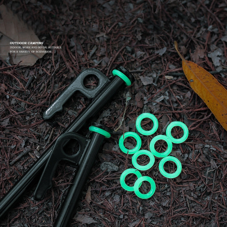 100pcs Outdoor Camping Nail Luminous Circle Multifunctional Silicone Reflective Warning Ring