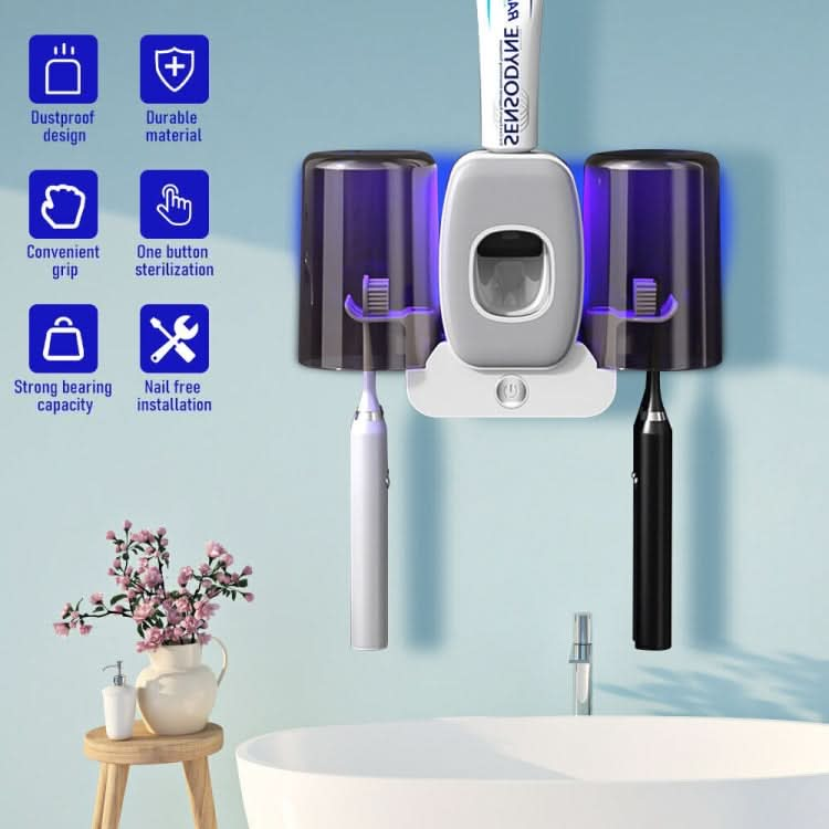 Couple Wall Mounted Toothbrush Holder Automatic Squeeze Toothpaste Device,Spec: