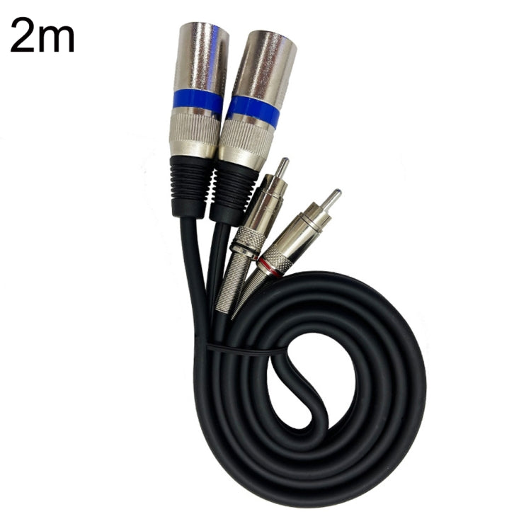 2RCA Male 2XLR Caron Male Speaker Audio Balance Cable, Length:-Reluova