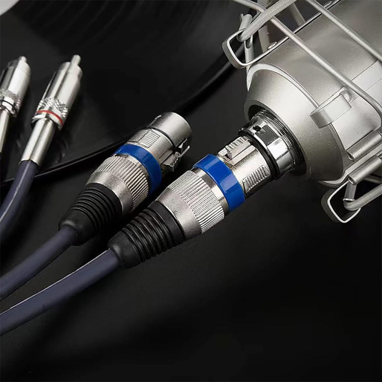 2RCA Male 2XLR Caron Male Speaker Audio Balance Cable, Length: