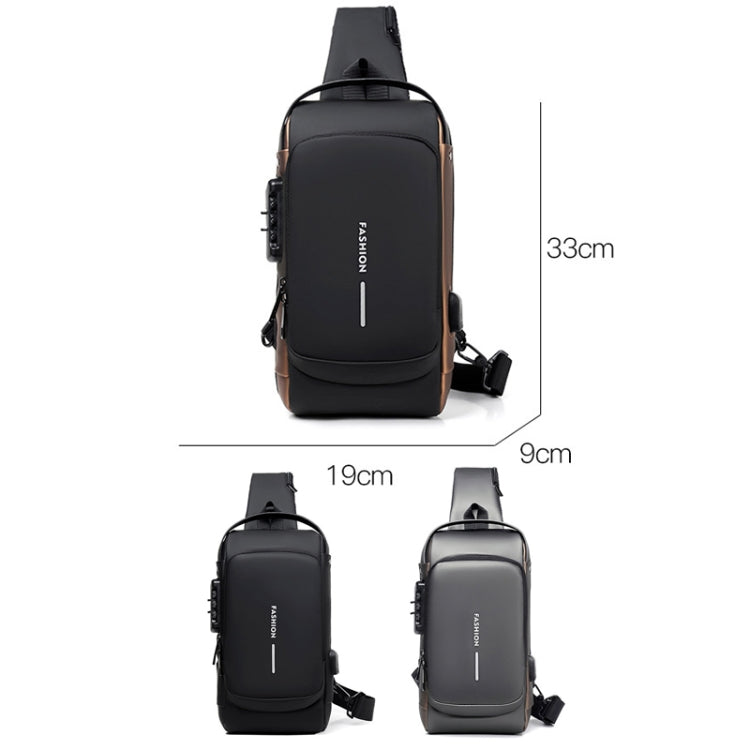 WEIXIER X306 Men Shoulder Bag With USB Charging Port Anti-Theft Chest Bag Reluova