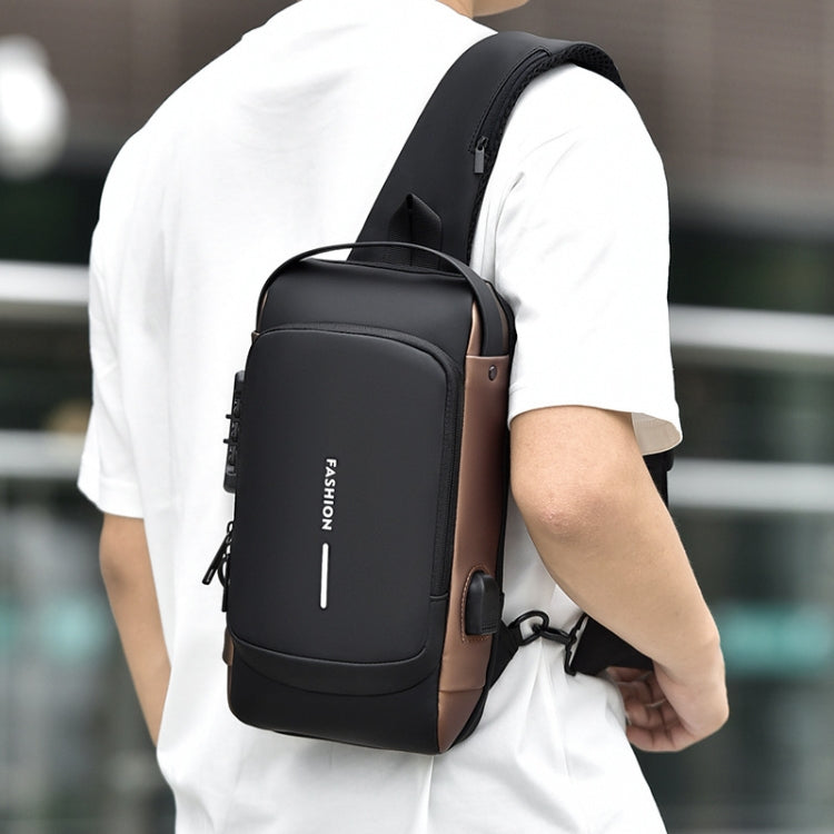 WEIXIER X306 Men Shoulder Bag With USB Charging Port Anti-Theft Chest Bag Reluova