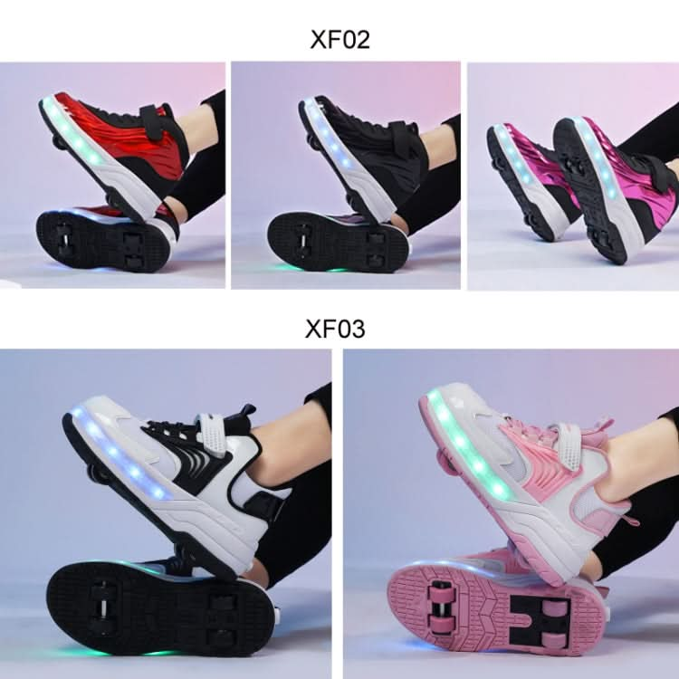 Small Four-Wheeled Walking Shoes Children Luminous Deformation Roller Shoes Reluova