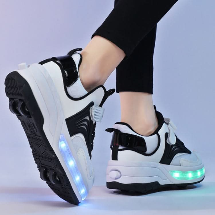 Small Four-Wheeled Walking Shoes Children Luminous Deformation Roller Shoes Reluova