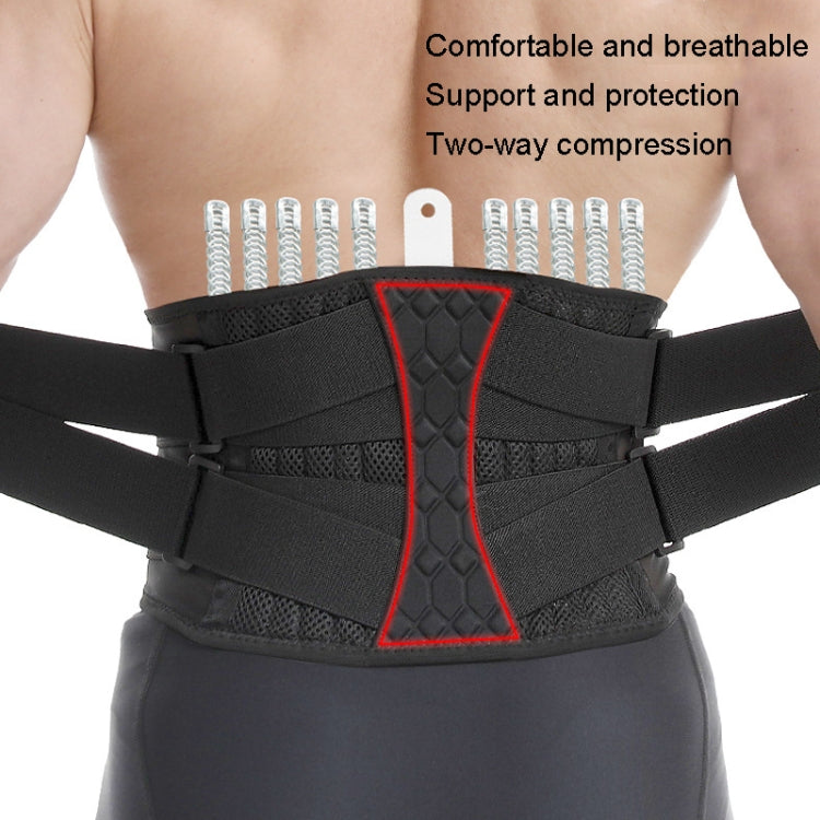 Men Steel Plate Squatting Weightlifting Exercise Use Waist and Abdominal Belt, Size: