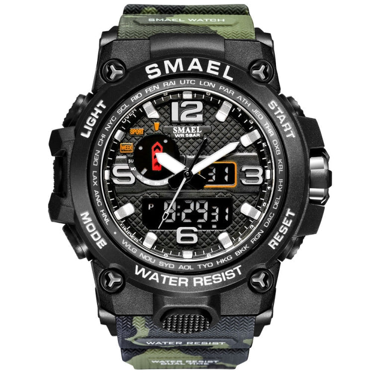 SMAEL 1545D Time Men Anti-falling Night Light Alarm Waterproof Sports Watch