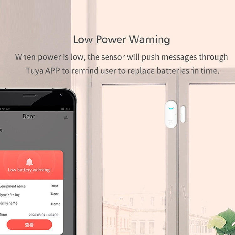 Tuya WiFi Door Magnetic Sensor Remote Intelligent Linkage Doors Windows Switch Anti-alarm APP Reminder Alarm Reluova