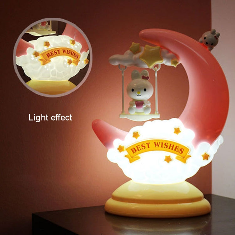 GOELONG Cartoon Moon Table Lamp Children Room Animal Night Light, Plug: My Store