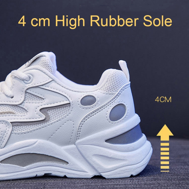 811-1 Spring Breathable Casual Shoes Leather-paneled Mesh Ladies Sports Shoes