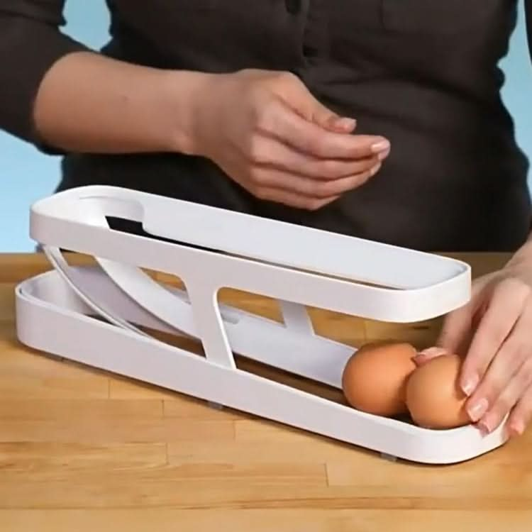 Automatic Eggs Storage Box Refrigerator Egg Dispenser Plastic Rolling Eggs Holder  Container Reluova