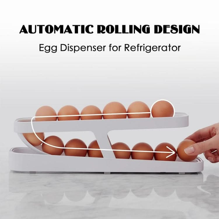 Automatic Eggs Storage Box Refrigerator Egg Dispenser Plastic Rolling Eggs Holder  Container Reluova