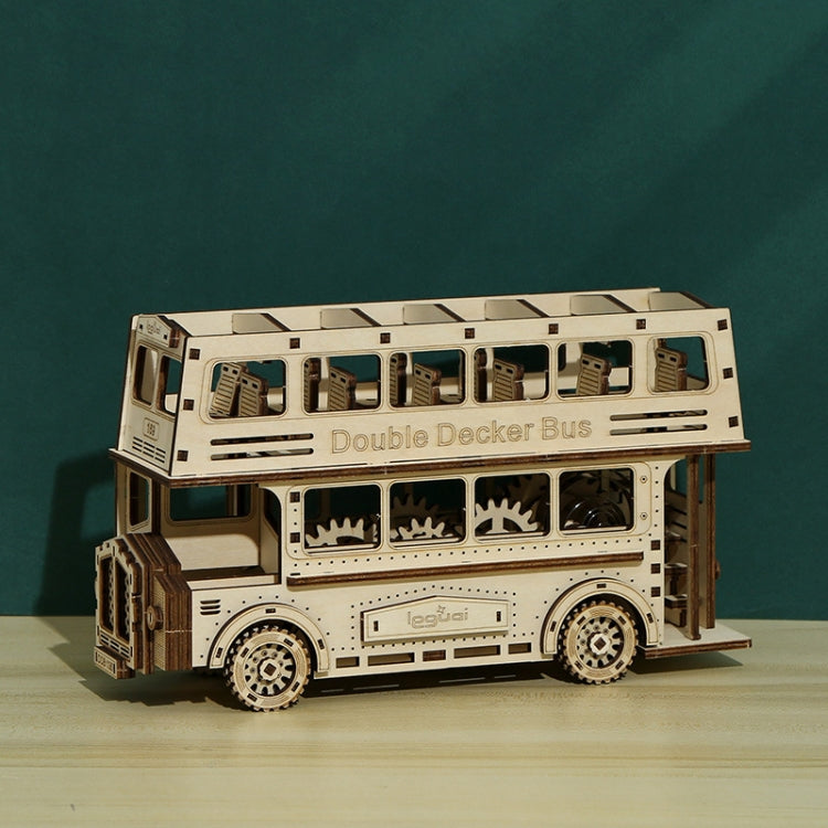 Double Decker Bus 3D Wooden Puzzle Toys DIY Handmade Ornaments Reluova