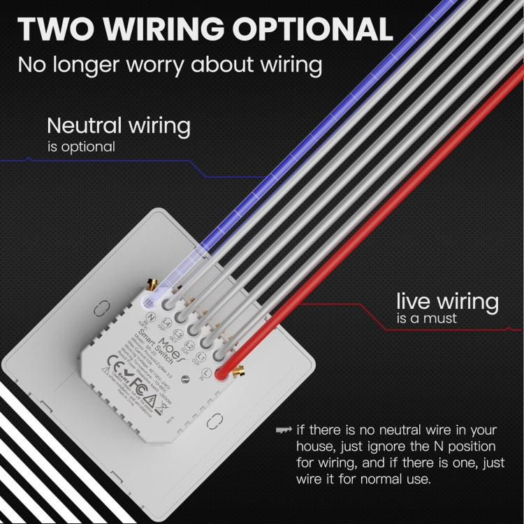 Tuya ZigBee Smart Single-fire Zero-fire Sharing Timing Voice Wall Switch EU Plug, Style: