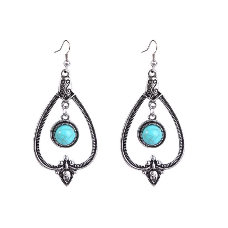 Turquoise Ethnic Style Earrings Temperament Simple Vintage Earrings Reluova