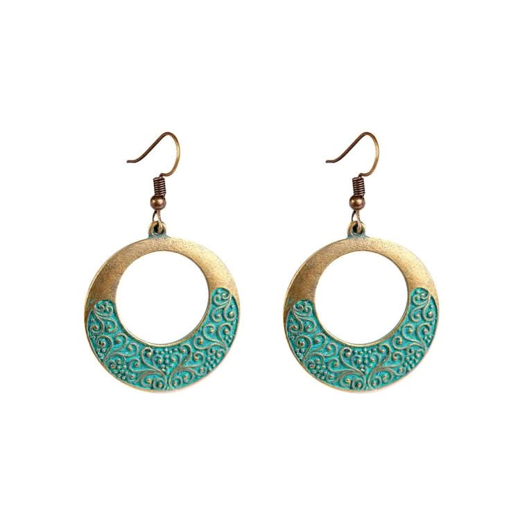 Turquoise Ethnic Style Earrings Temperament Simple Vintage Earrings Reluova