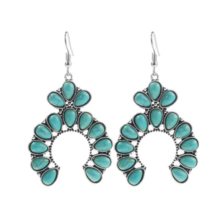 Turquoise Ethnic Style Earrings Temperament Simple Vintage Earrings Reluova