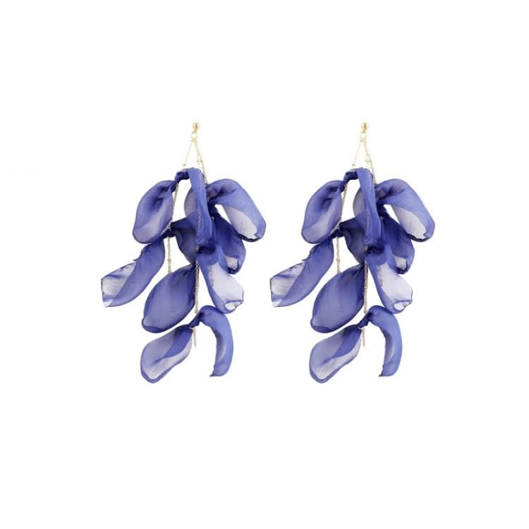 Long Exaggerated Fabric Art Handmade Petal Earrings Reluova