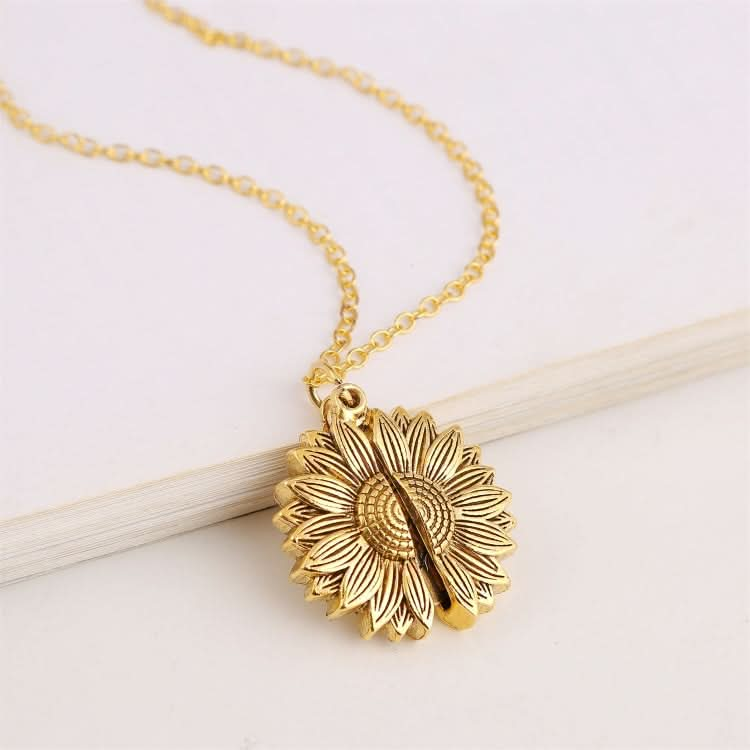 Alloy Sunflowers Shape Can Open Double Side Engraving Accessories Pendant Reluova