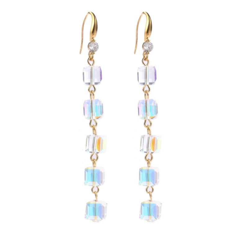 Natural Crystal Handmade Earrings Zircon Long Earrings Reluova