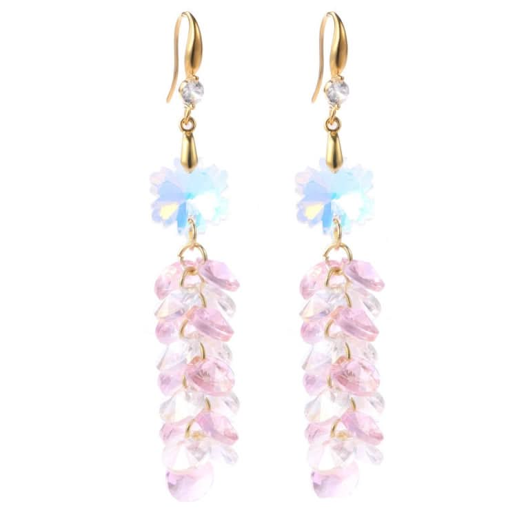 Natural Crystal Handmade Earrings Zircon Long Earrings Reluova