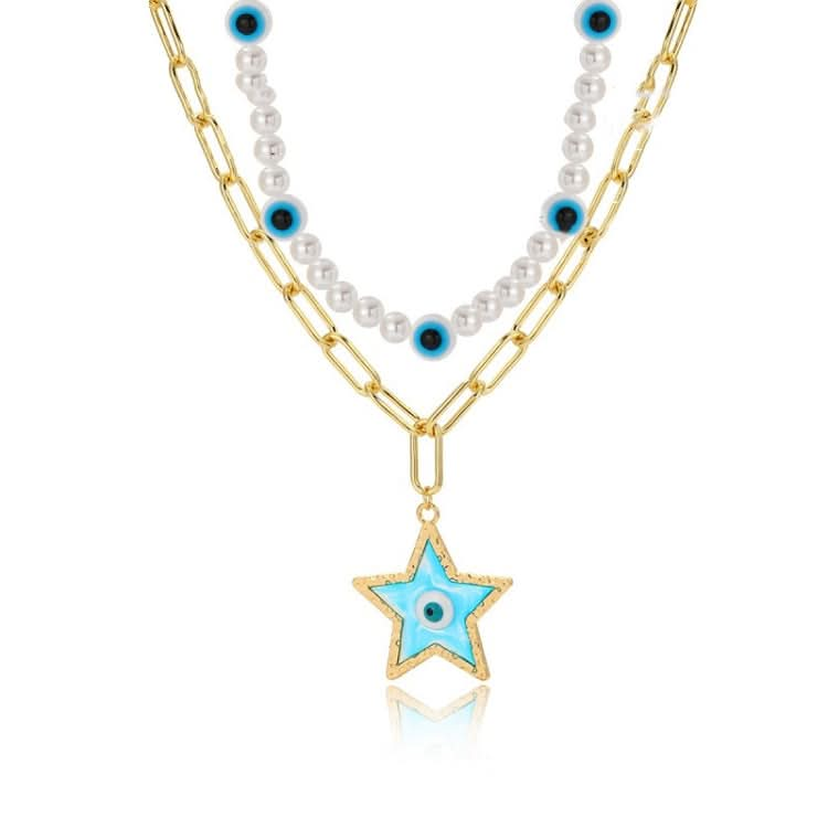 Angel Eyes Pendant Layered Necklace, Model: Reluova