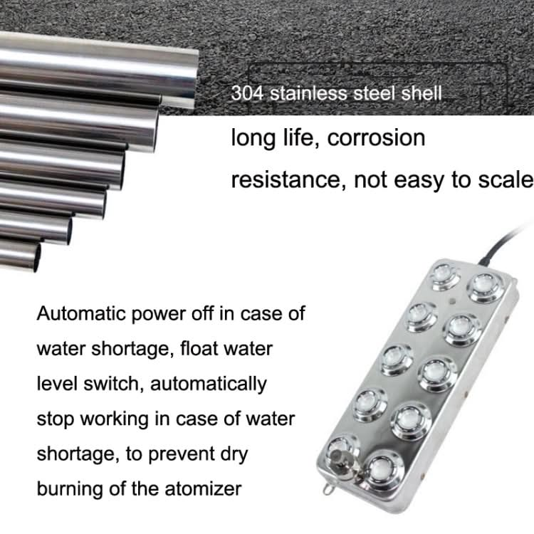 Аксессуары для ультразвукового распыления, 10 головок, туманообразователь, ландшафтный увлажнитель с большим объемом тумана, пластина распыления, вилка США