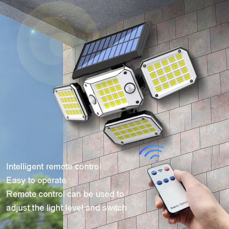 TG-TY10804 Solar 4 Head Double Sensor Light LED Rotating Wall Light With Remote Control My Store