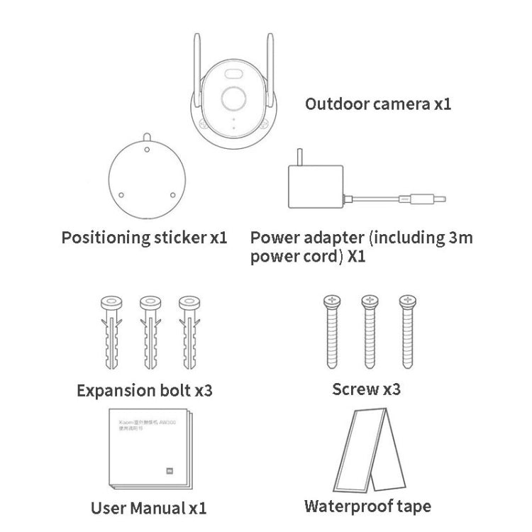 Original Xiaomi AW300 WiFi Smart Outdoor Camera 2K Full Color Night Vision IP66 Waterproof Video Surveillance Webcam Reluova