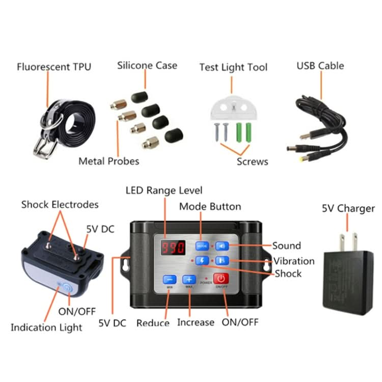 Outdoor Wireless Electronic Pet Fence Night Reflective Collar, Specification: - Reluova