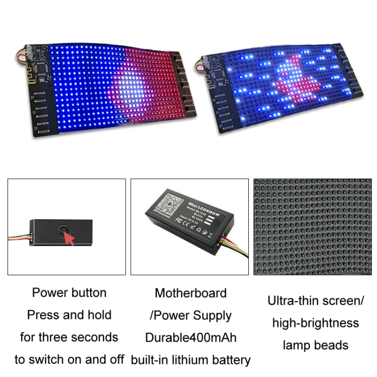 Bluetooth Controlled Color Foldable Curved LED Display Screen