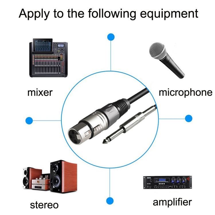 6.35mm Caron Female To XLR 2pin Balance Microphone Audio Cable Mixer Line