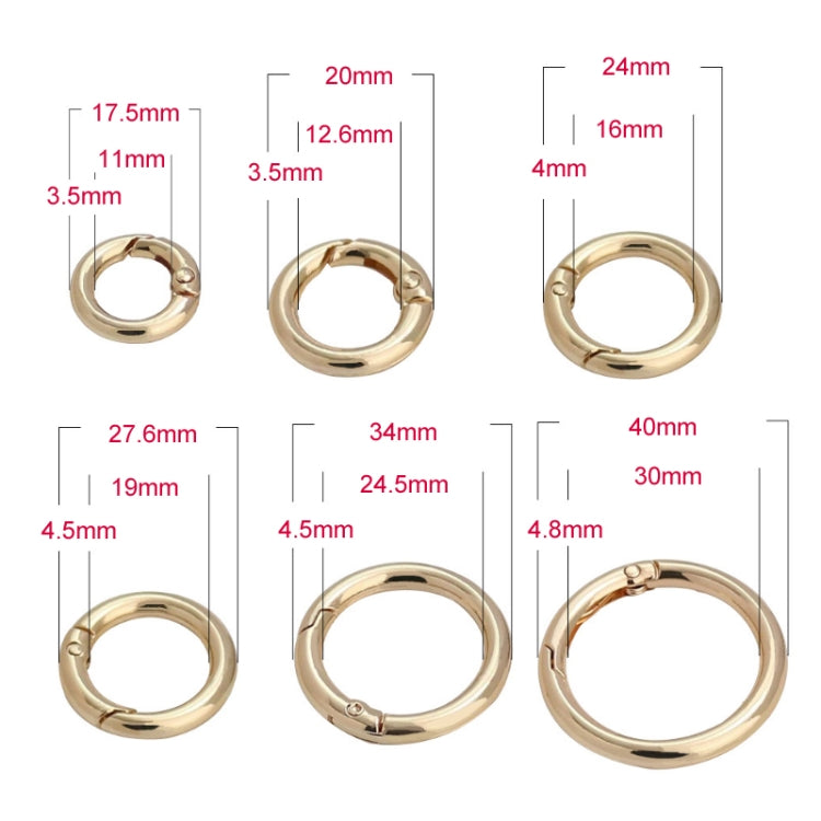 20pcs Zinc Alloy Spring Ring Metal Open Bag Webbing Keychain-Reluova