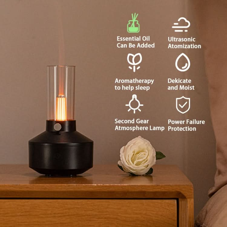 DQ708 Simulation Candle Light Aroma Diffuser USB Air Humidifier with Night Light Reluova