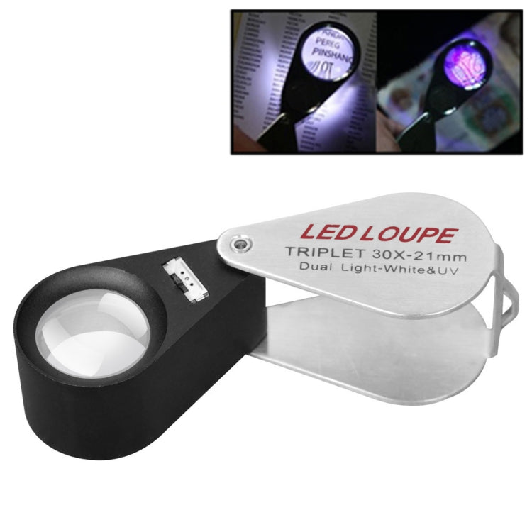 MG7802 10X 6LEDs + 7UV Lamps Jewelry Appreciation Magnifying Glass Reluova