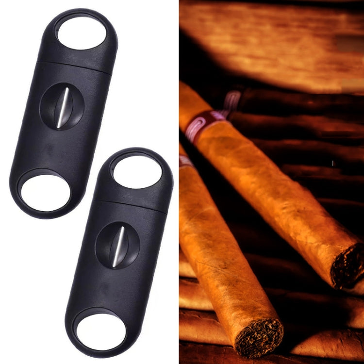 2pcs Portable Stainless Steel V Shaped Plastic Cigar Cutter Opening Hole My Store