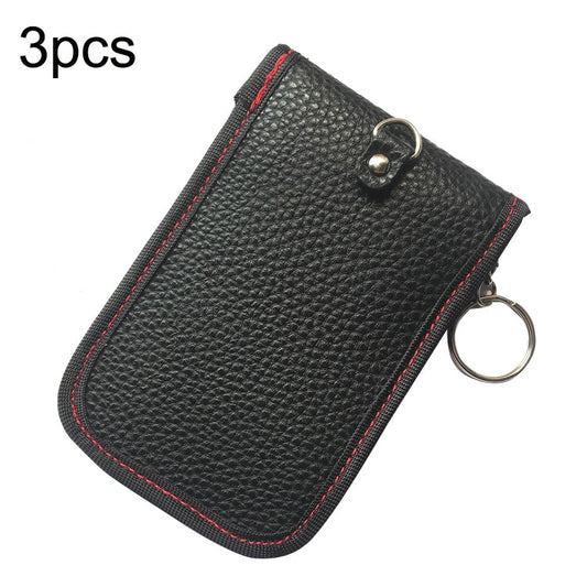 ZD-03-220 3pcs Leather RFID Remote Control Car Shielding Key Case Double Square Key Case Reluova