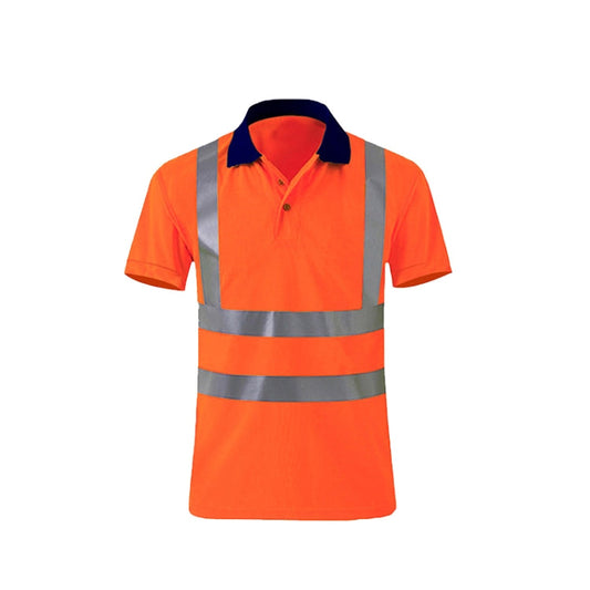 Reflective Quick-drying T-shirt Lapel Short-sleeved Safety Work Shirt