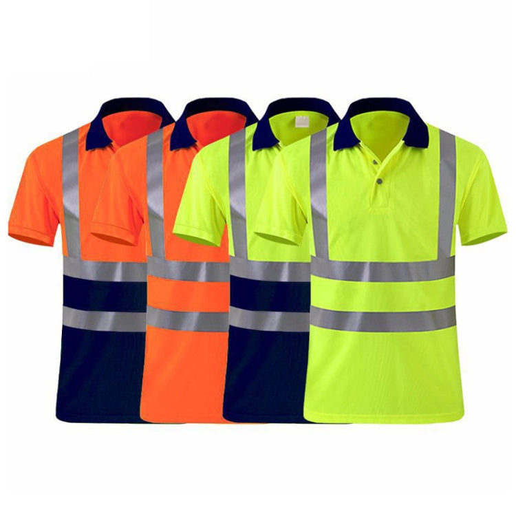 Reflective Quick-drying T-shirt Lapel Short-sleeved Safety Work Shirt