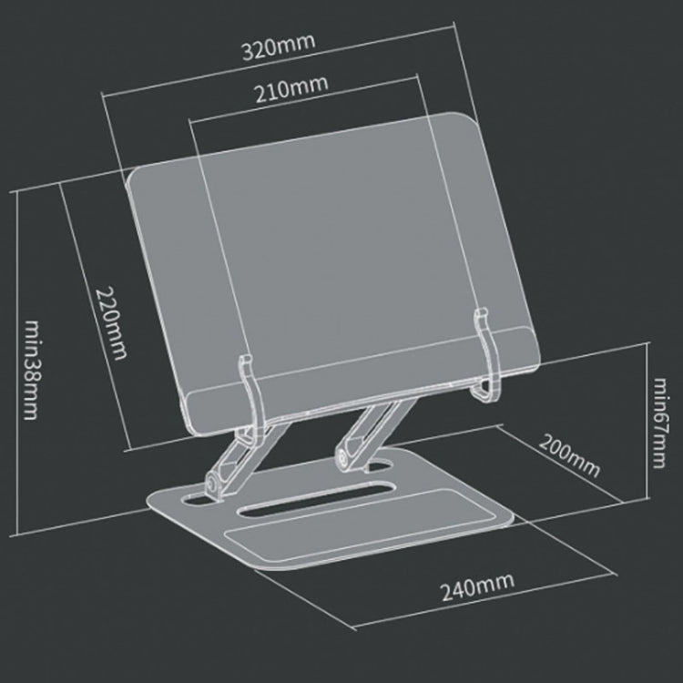 Aluminum Alloy + Acrylic Reading Rack Desktop Liftable Tablet PC Holder,Sepc: My Store