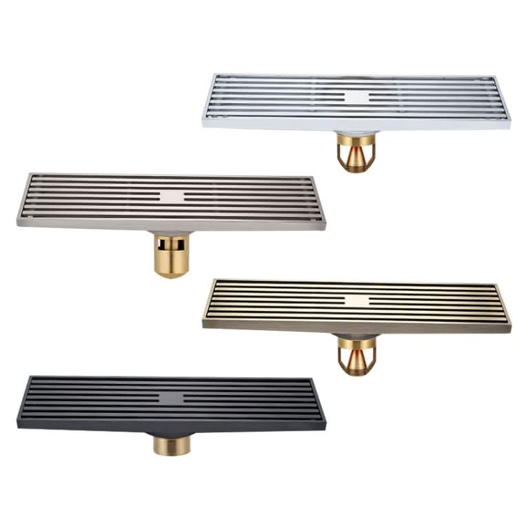 8x30cm Extended Full Copper Strip Floor Drain, Style:-Reluova