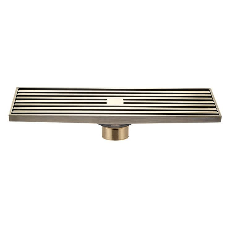 8x30cm Extended Full Copper Strip Floor Drain, Style:-Reluova