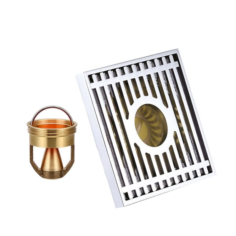 Full Copper Odor Proof Floor Drain, Style: Reluova