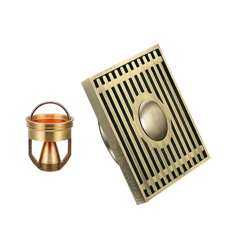 Full Copper Odor Proof Floor Drain, Style: Reluova