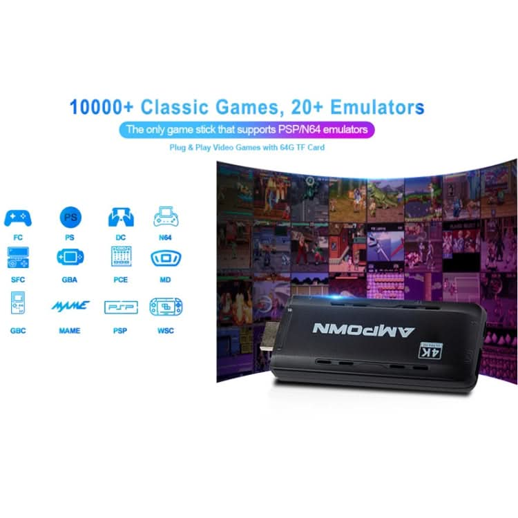 Ampown U9 Wireless 2.4G HD Arcade PSP Home TV Mini Game Console Reluova