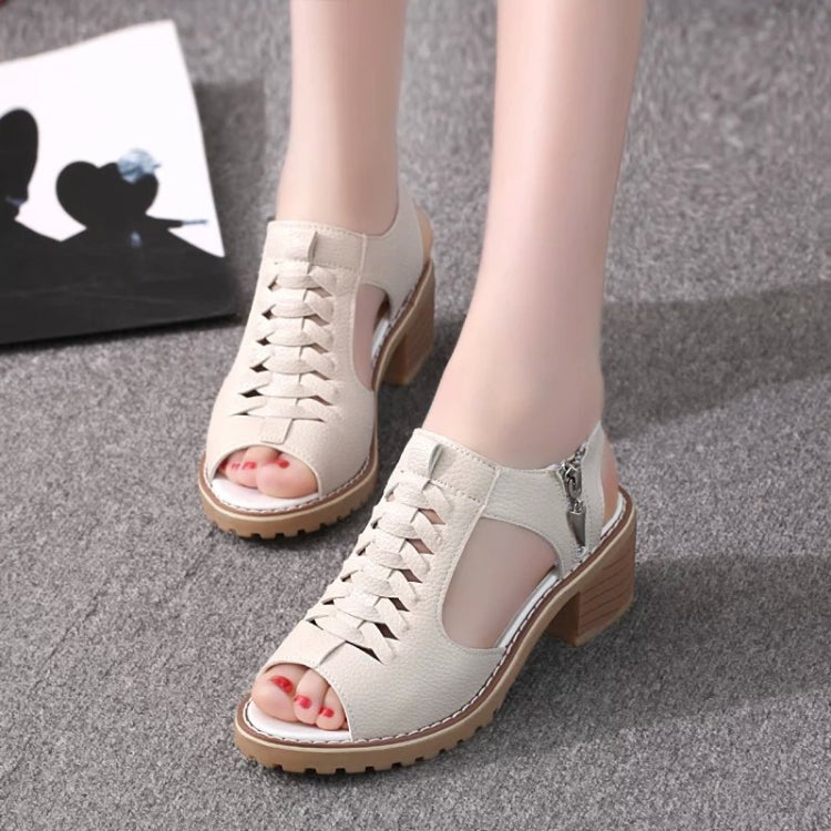 Women Summer Fish Mouth Flat Waterproof Tendon Sandals