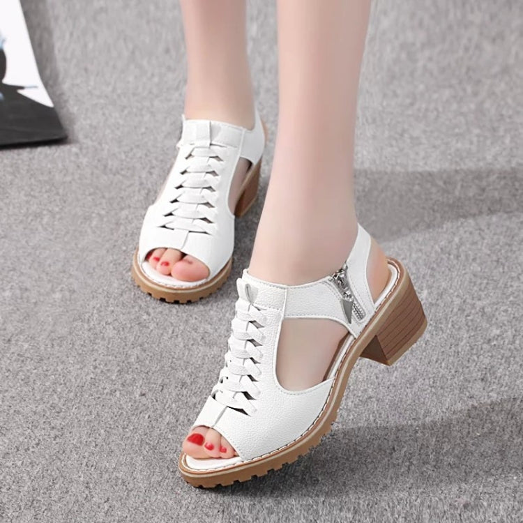 Women Summer Fish Mouth Flat Waterproof Tendon Sandals